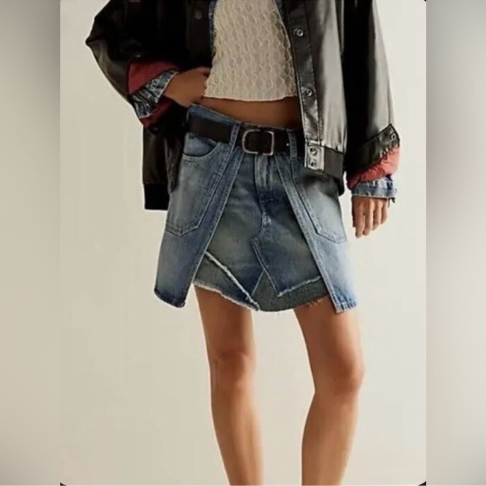 We The Free We Bare With Me Denim Mini Skirt